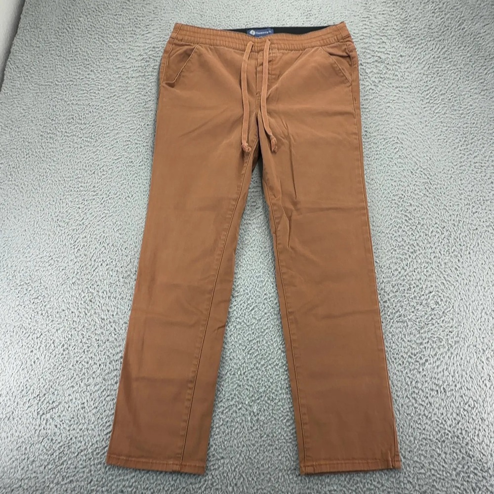 Democracy Pants Womens 10 Brown High Rise Pull On Drawstring Straight Leg